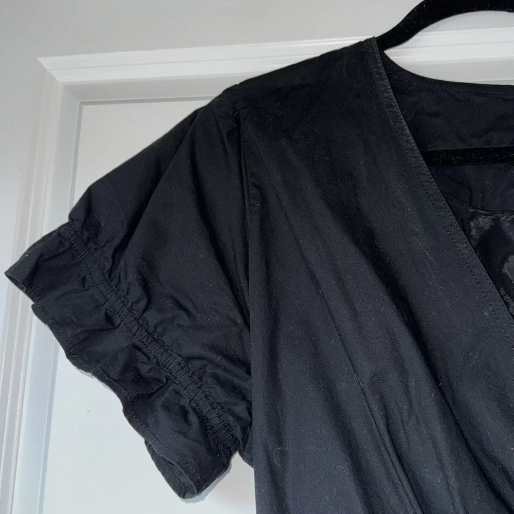 J. Crew Black Wrap Jumpsuit with Tie Waist